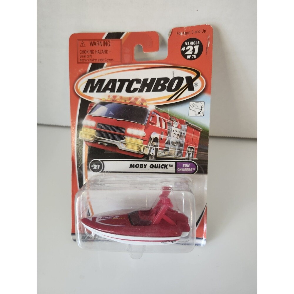 Moby Quick Speed Ski Boat Matchbox Sun Chasers #21 New Sealed